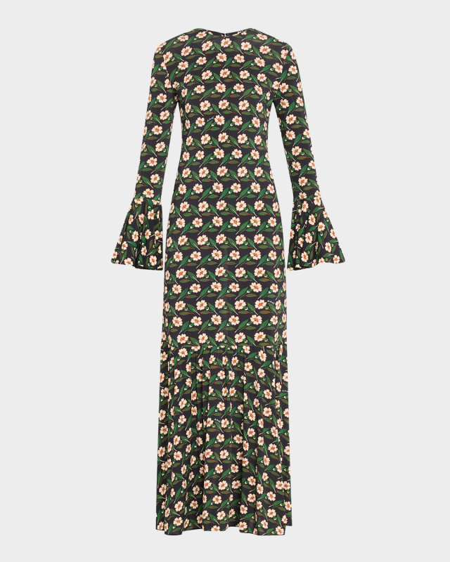 Alba Floral Mermaid Jersey Maxi Dress